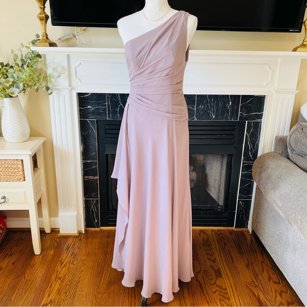 David’s bridal size 8 one shoulder toupe dress